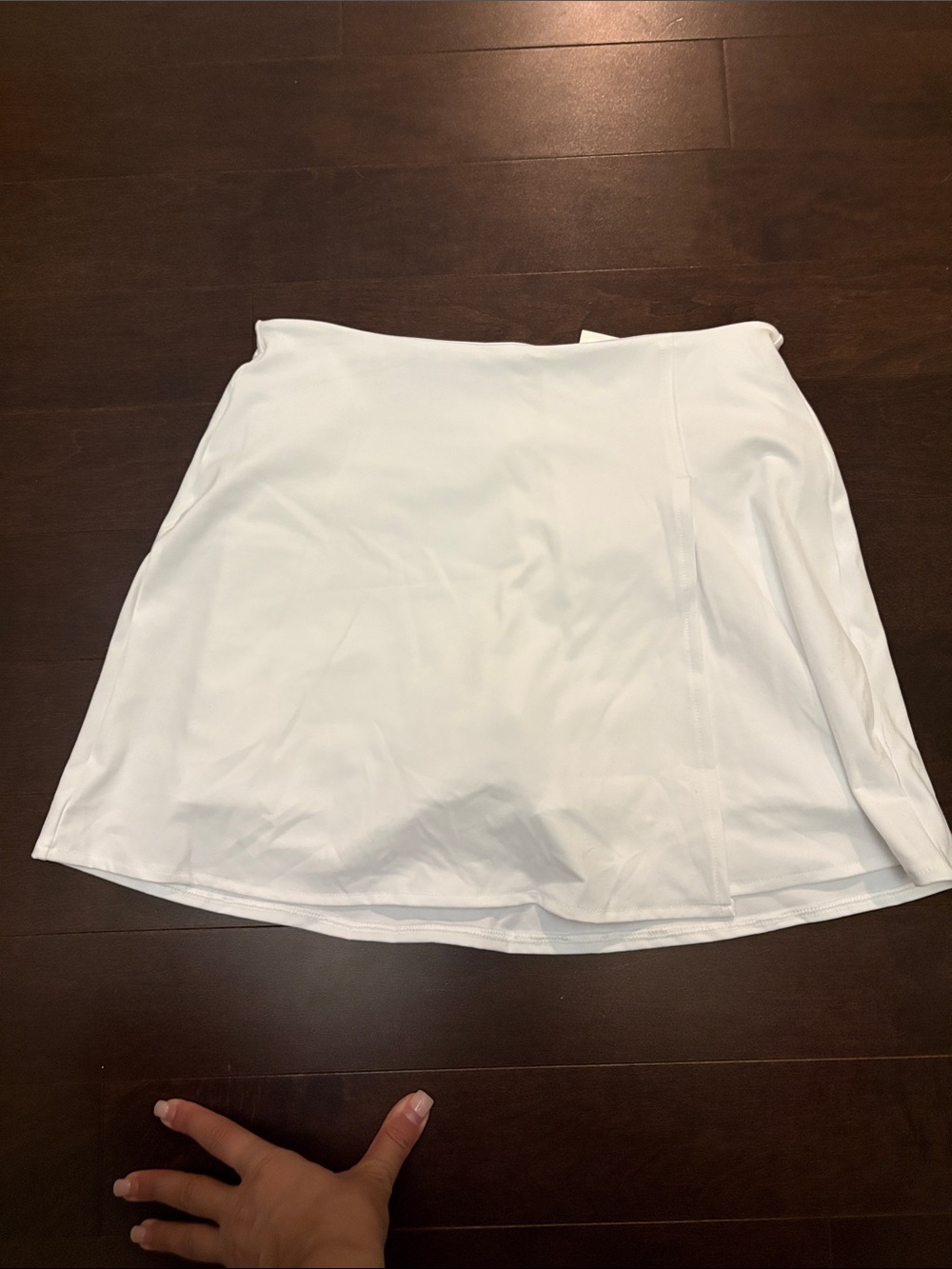 H&M White Women's Mini Skirt - Smooth A-Line Wrap